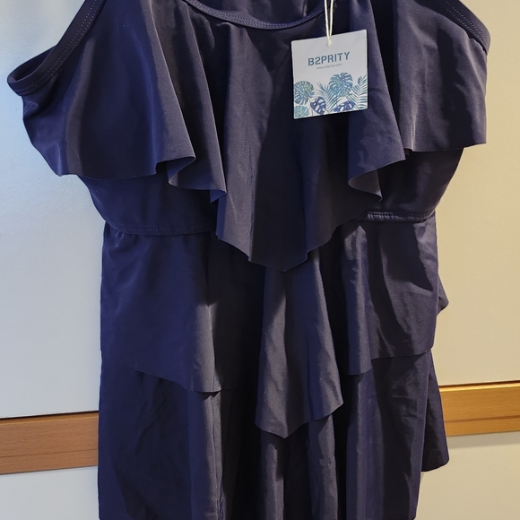 NWT B2PRITY- XL Tummy Control Tankini Swimsuit Top. Deep Blue,Adjustable Strap's - Picture 9 of 12